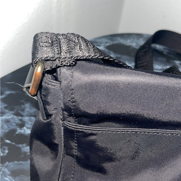 CALVIN KLEIN Handbag Black Nylon Crossbody Calvin Klein Print on Strap AUTHENTIC - Picture 11 of 16